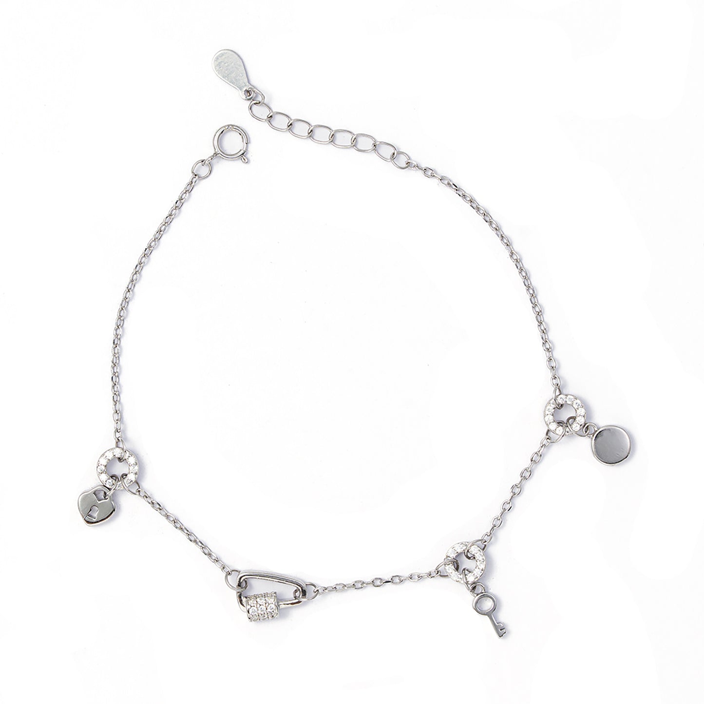 Lock and key Bracelet 925 sterling silver