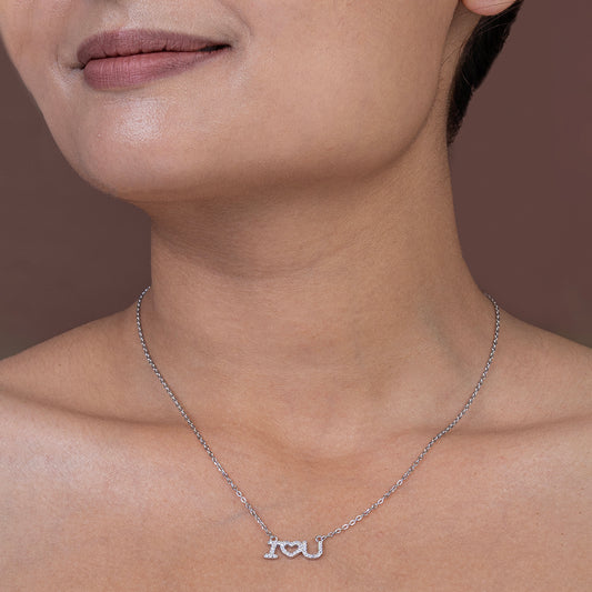 I ❤️ U” chain Pendant Say It with Sparkl 925 sterling silver