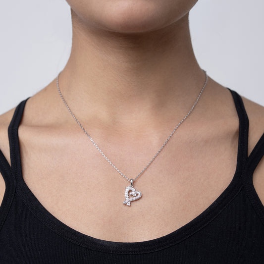 Heart Swirl 925 sterling silver chain Pendant