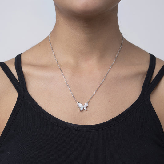Butterfly Wing chain pendant 925 sterling silver
