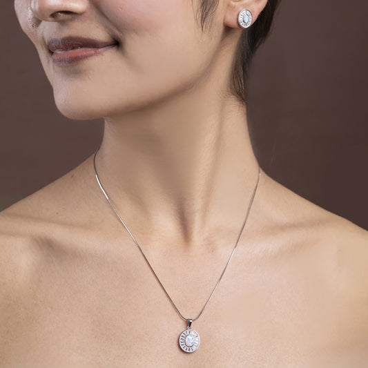 Opal Radiance pendant Set 925 sterling silver