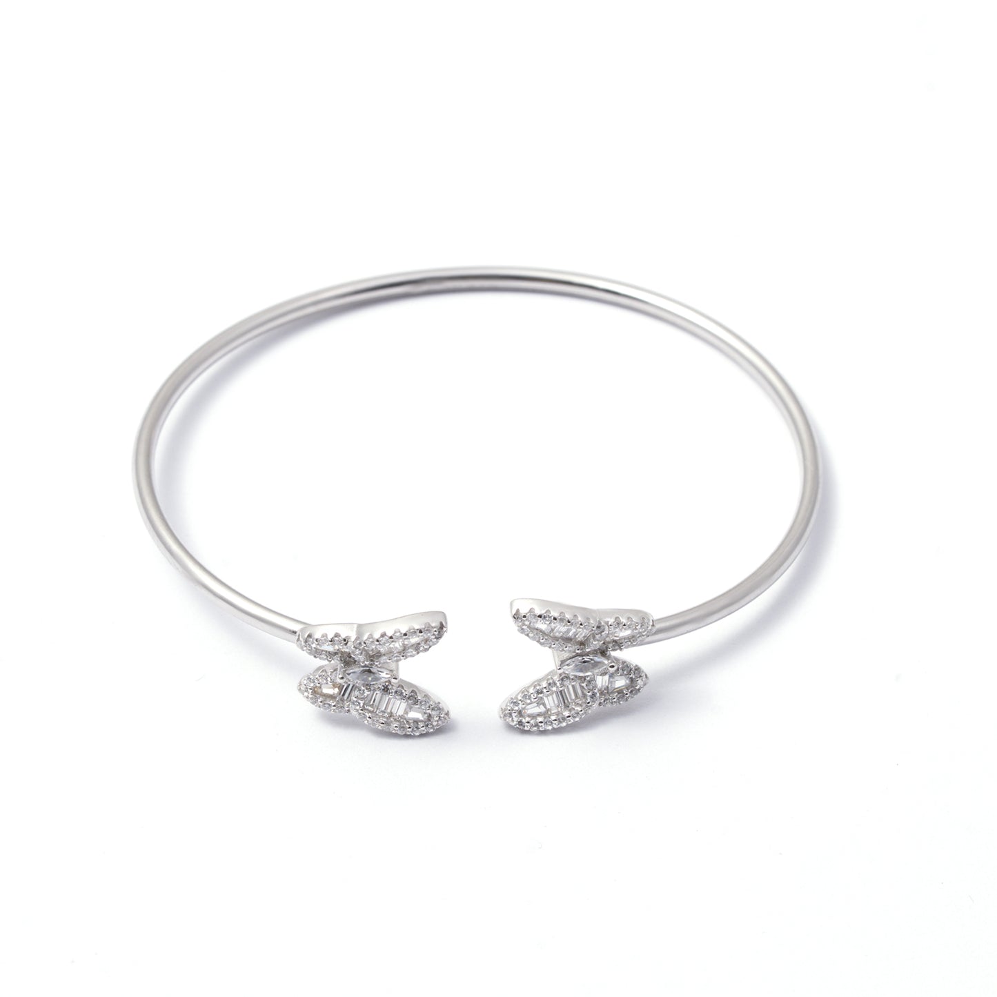 Diamond-Style Butterfly Open Cuff kada 925 sterling silver