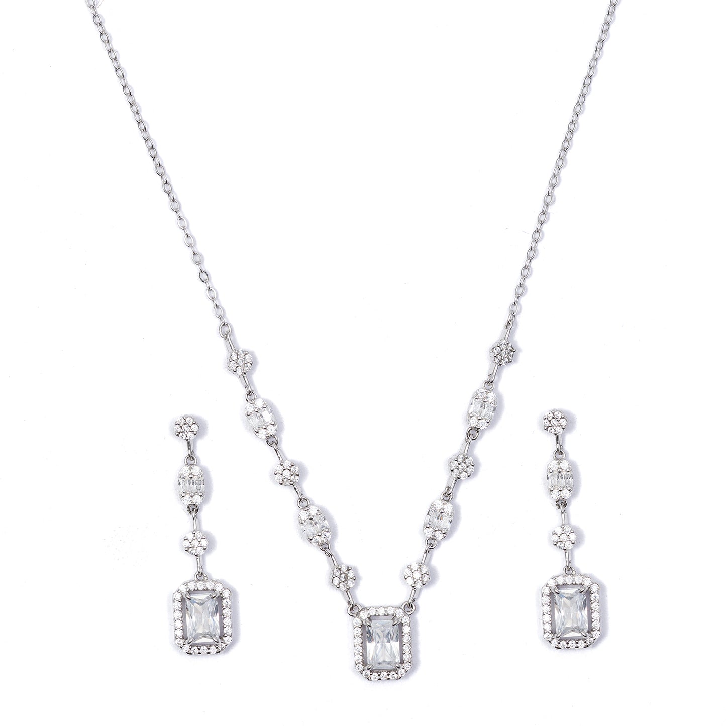 Crystal Radiance pendant Set 925 sterling silver