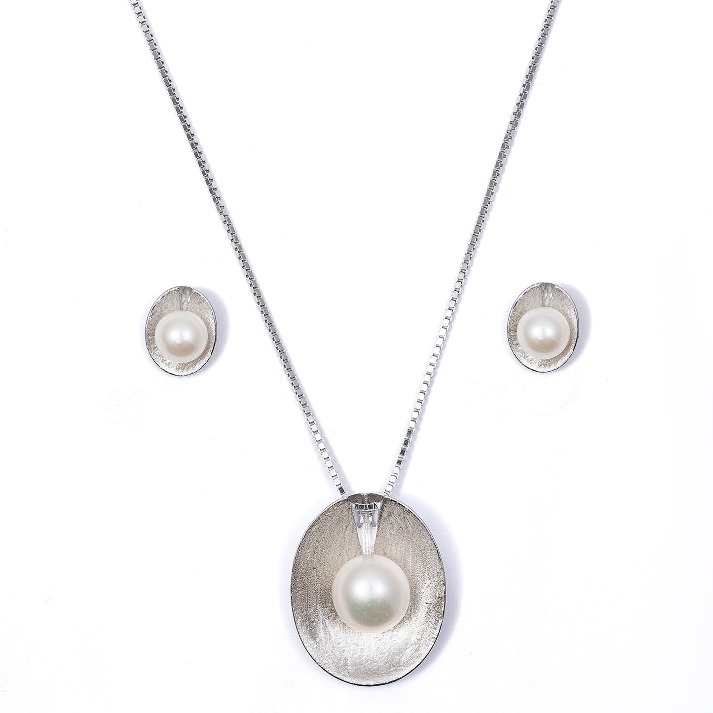 Classic Pearl pendant Set 925 sterling silver