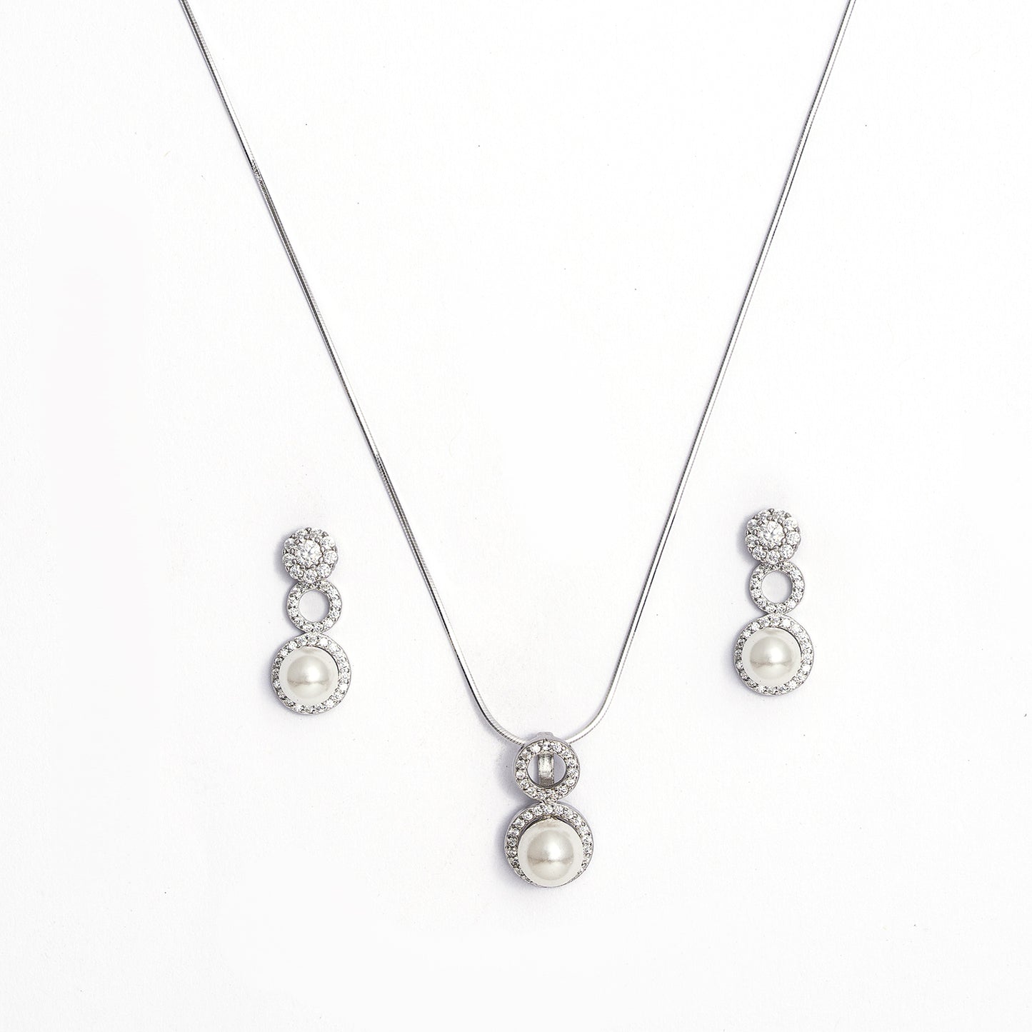 Halo pearl Set 925 sterling silver