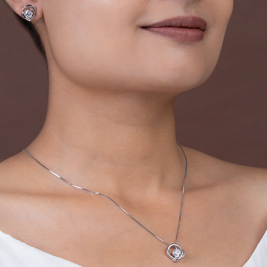 Silver Dewdrop solitare set 925 sterling silver