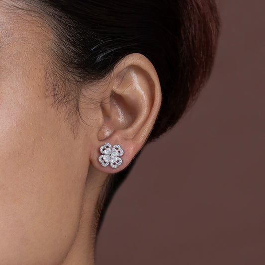 Filigree Clover Studs Earrings 925 sterling silver