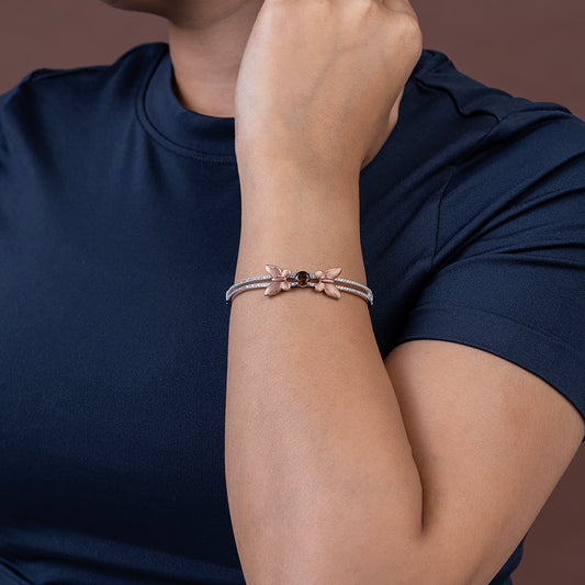 Elegant Butterfly Gem Bracelet korean kada 925 sterling silver