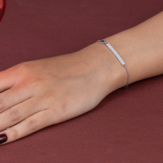 Heart & Bar Pavé Bracelet 925 sterling silver