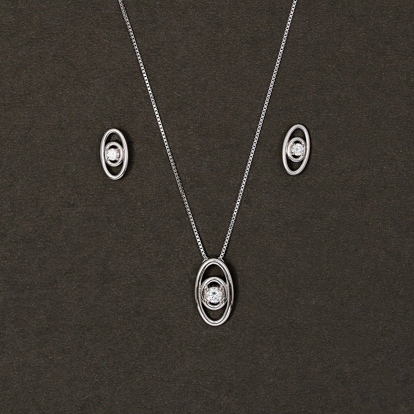 Orbital Solitaire Floating SET 925 sterling silver