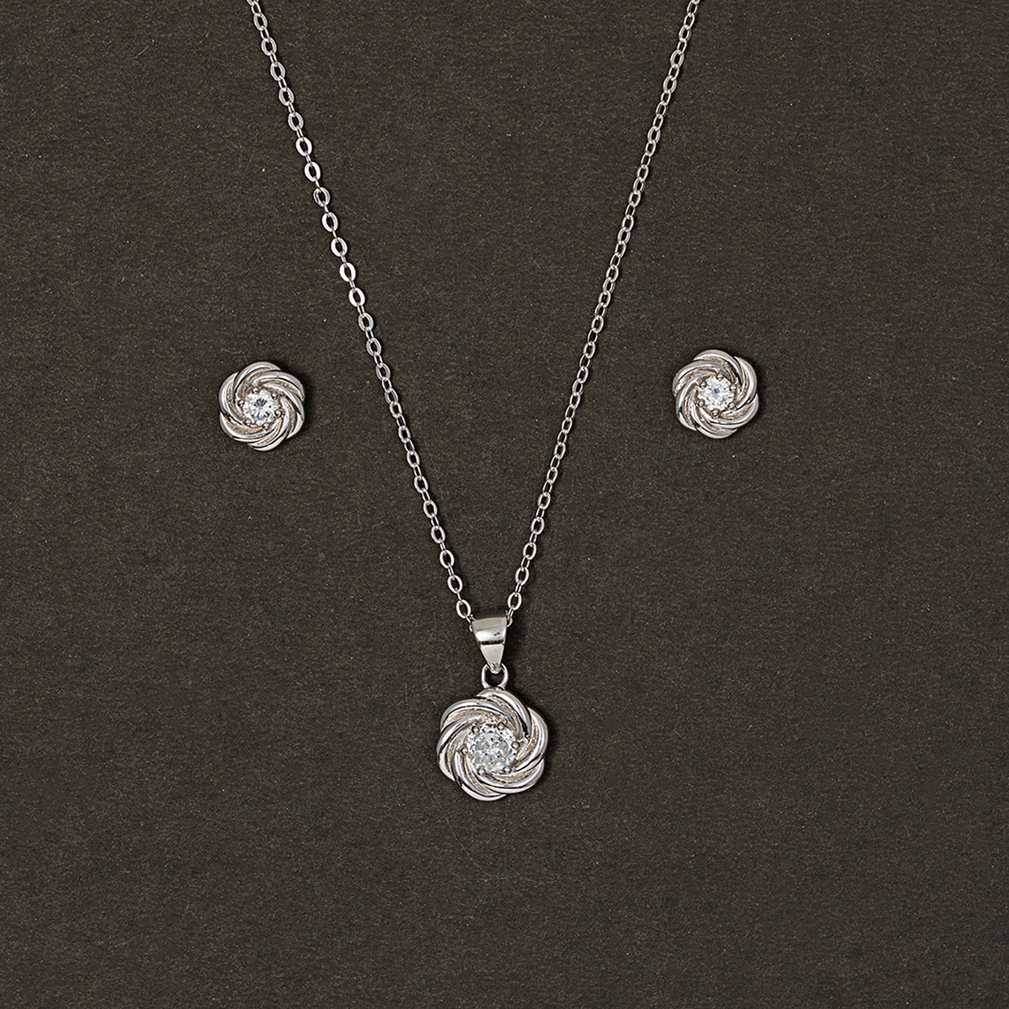 Spiral Rose Solitaire Set 925 sterling silver