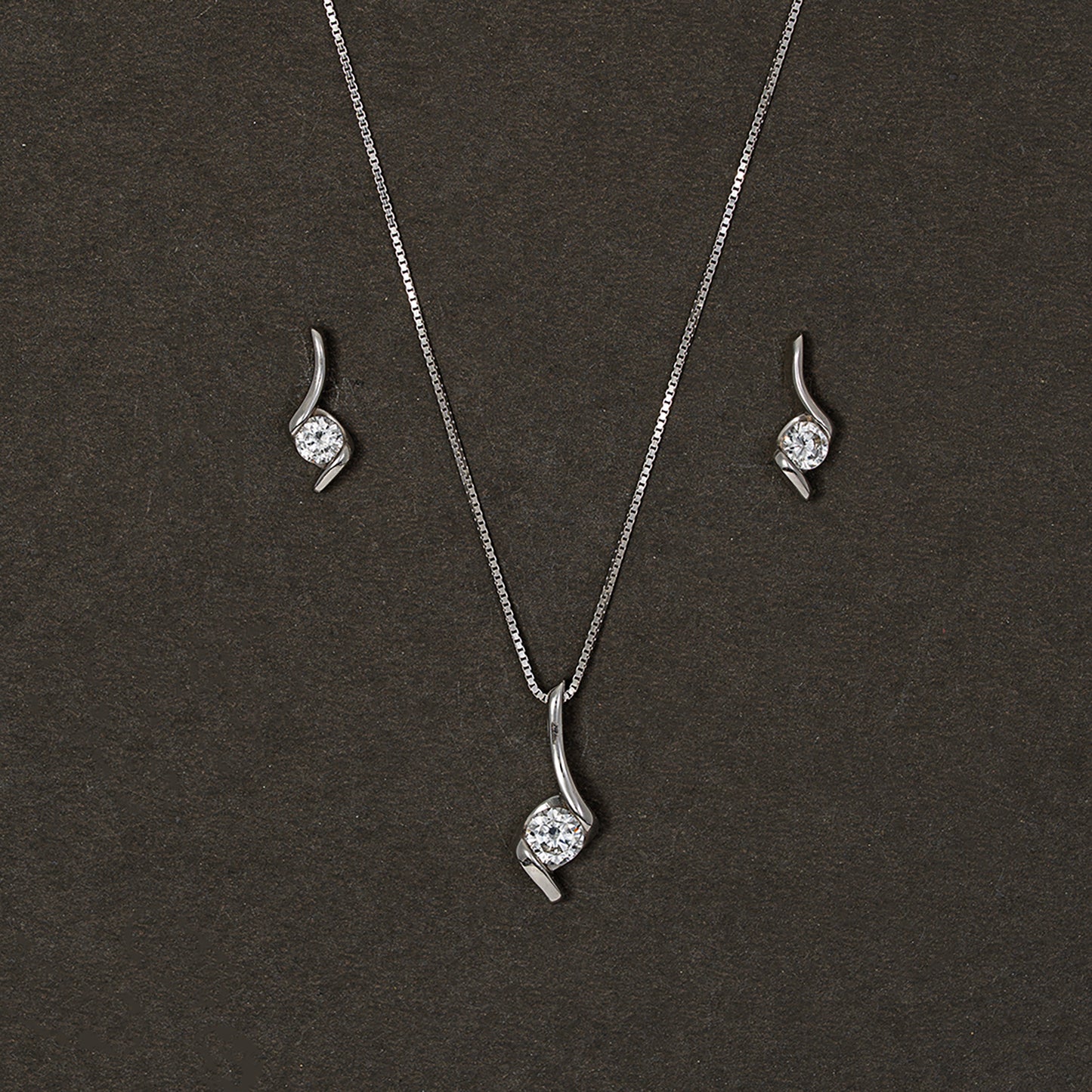 Round single solitare SET 925 sterling silver