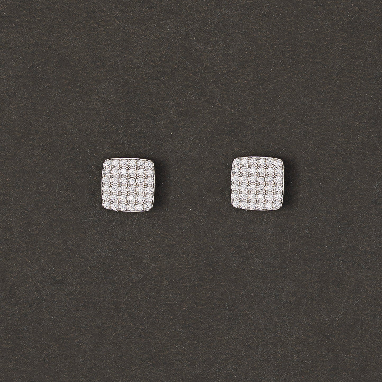 Square Pavé Studs Earrings 925 sterling silver