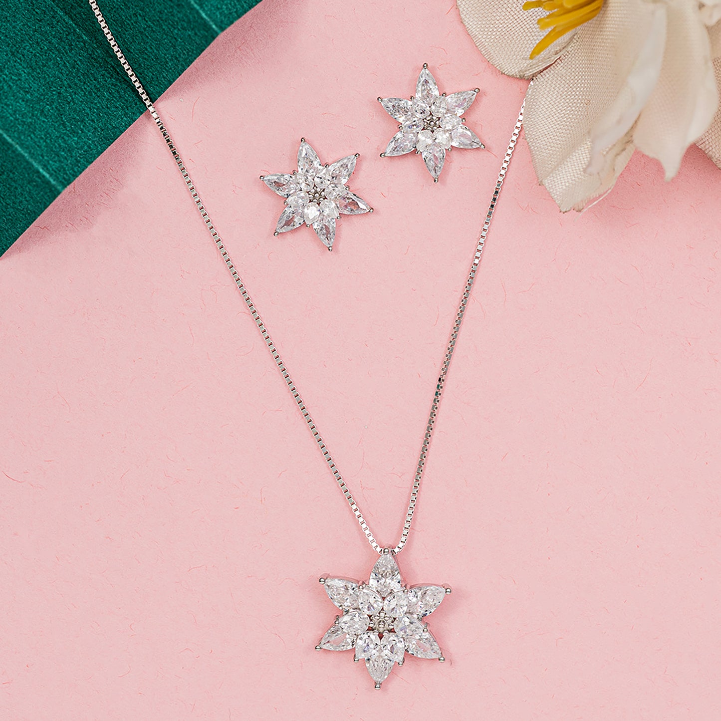 Winter Blossom Pear SET 925 sterling silver