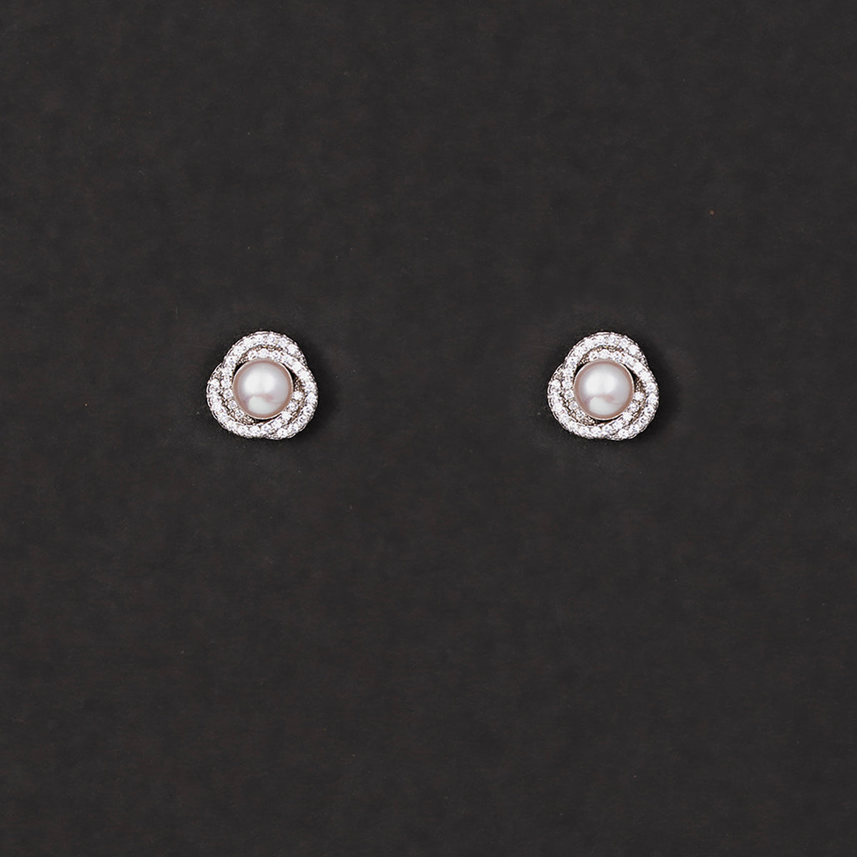 Classic Pearl Halo Studs Earrings 925 sterling silver