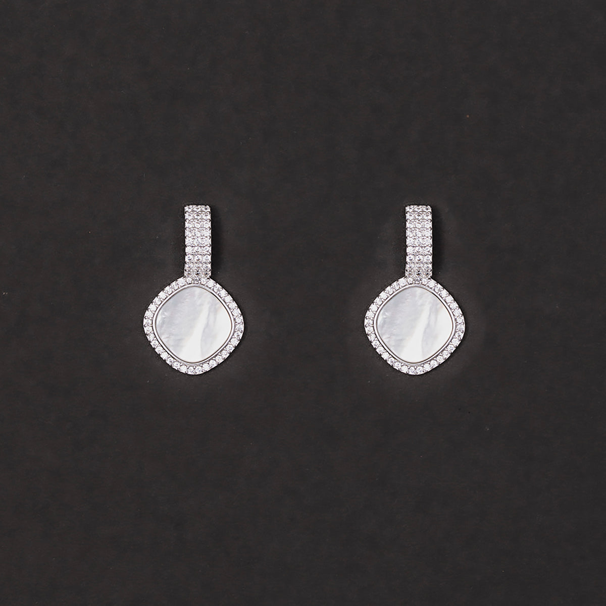 Mop Pave Earrings 925 sterling silver