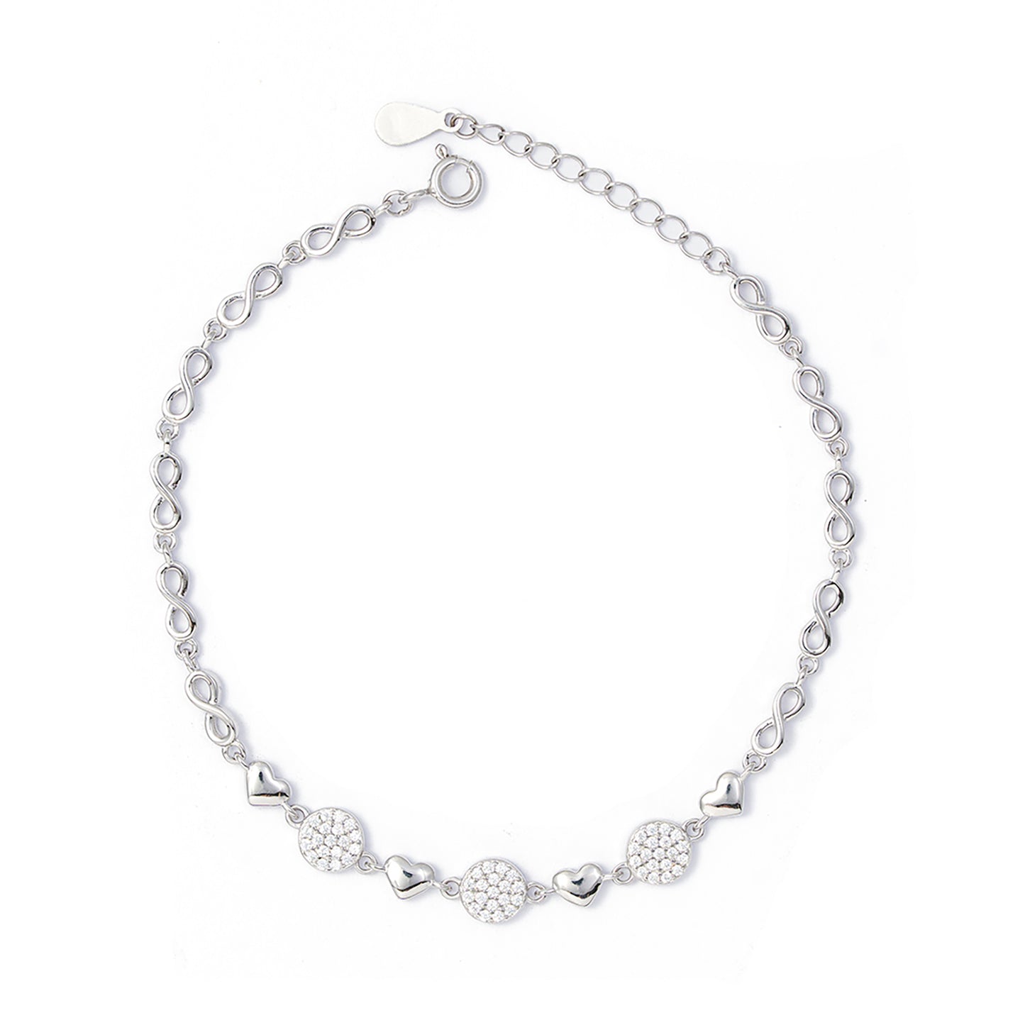 Infinity & Heart  Bracelet 925 sterling silver