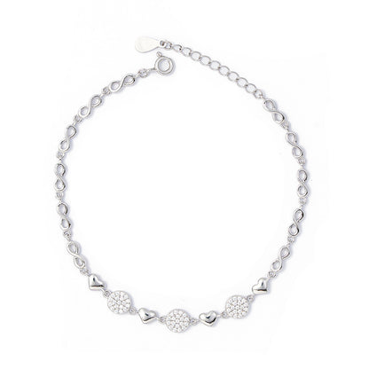 Infinity & Heart  Bracelet 925 sterling silver