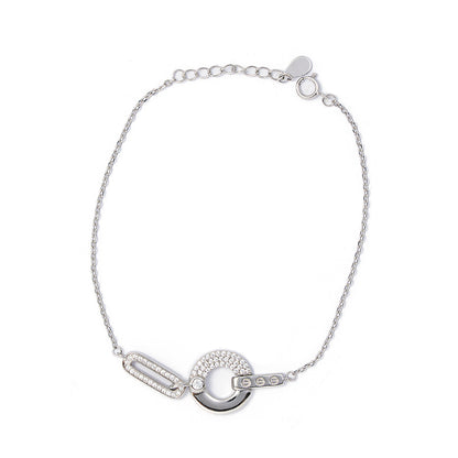 Linked Infinity Station Bracelet 925 sterling silver