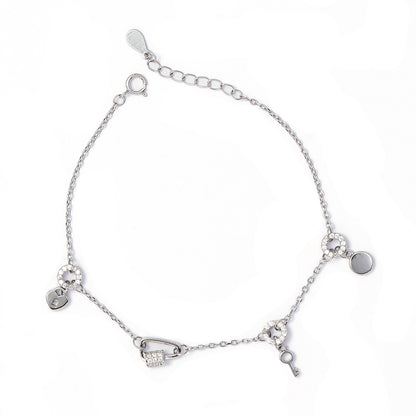 Lock and key Bracelet 925 sterling silver