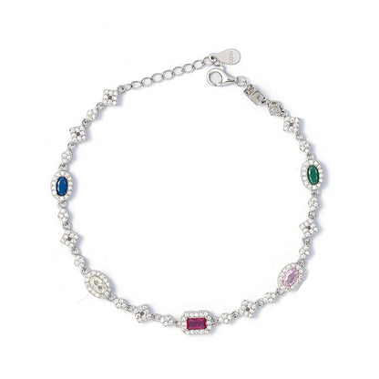 Multi-Gemstone Royal Confetti Bracelet 925 sterling silver