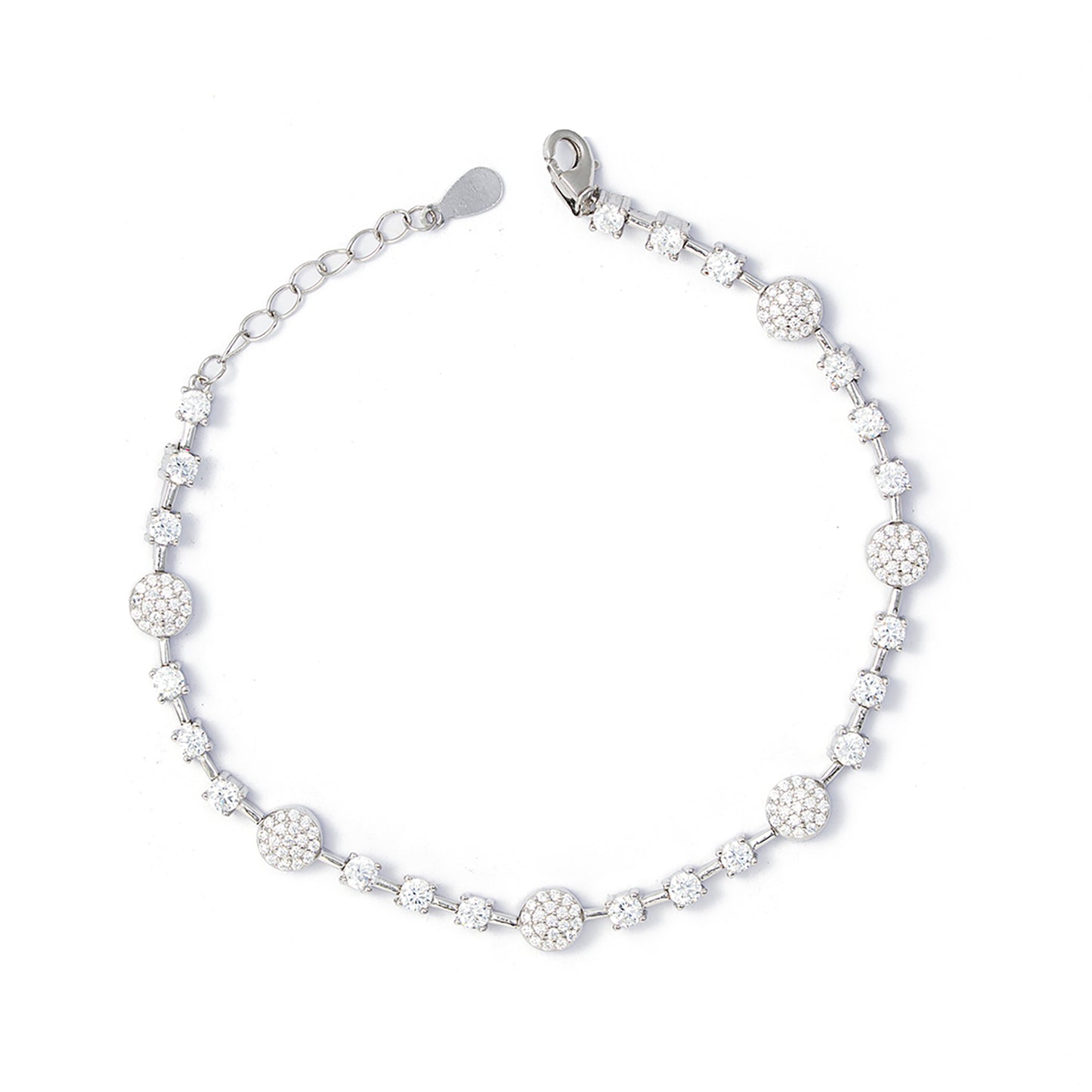 Stellar Pavé & Solitaire Look Bracelet 925 sterling silver