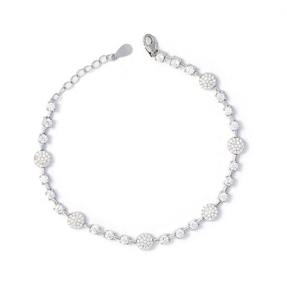 Stellar Pavé & Solitaire Look Bracelet 925 sterling silver