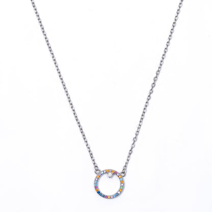 Circle of Color Sparkle 925 sterling silver chain pendant
