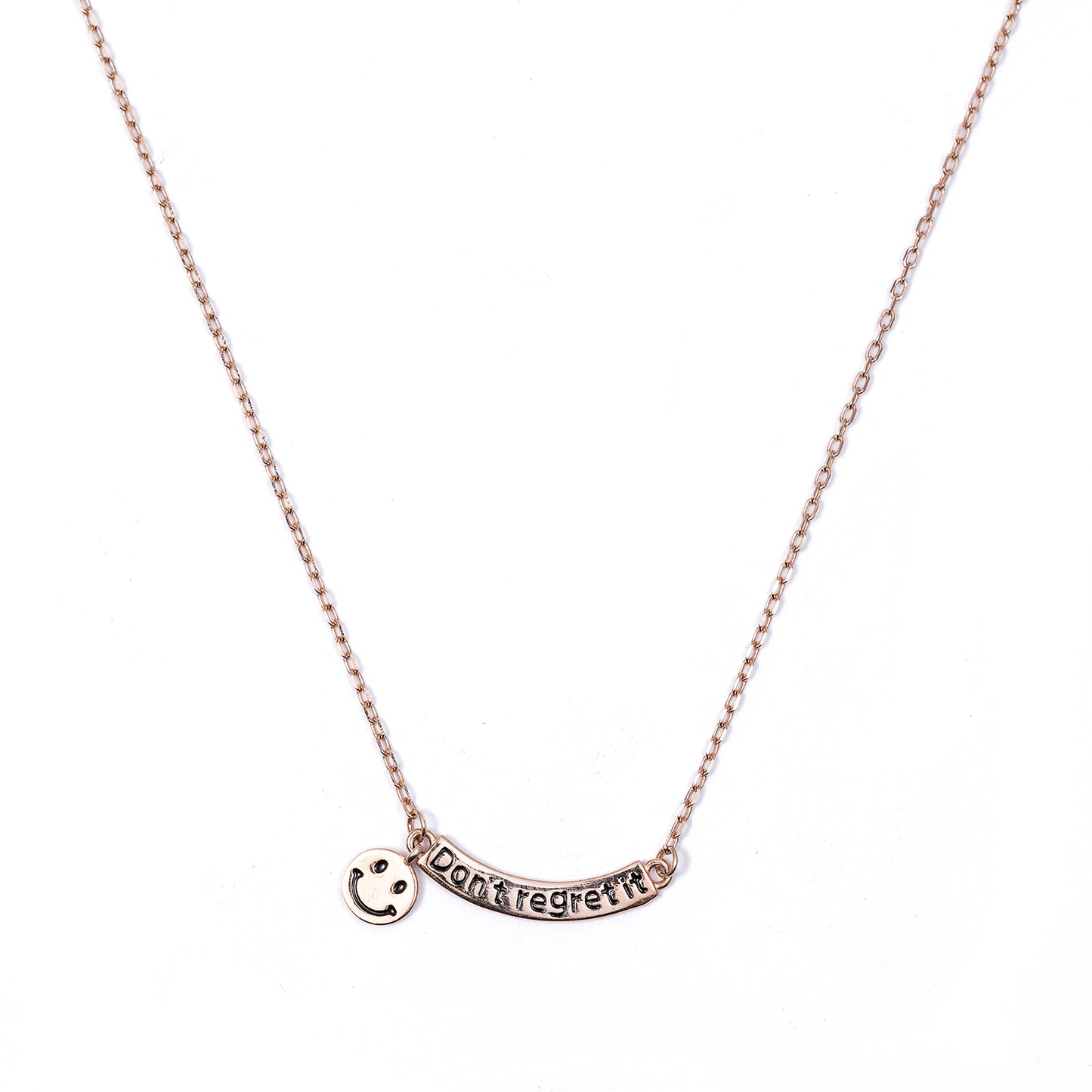 Don’t Regret It” Smile 925 sterling silver chain pendant