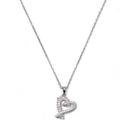 Heart Swirl 925 sterling silver chain Pendant