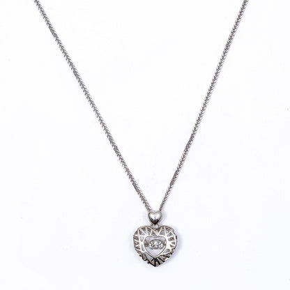 Open Heart 925 sterling silver chain pendant