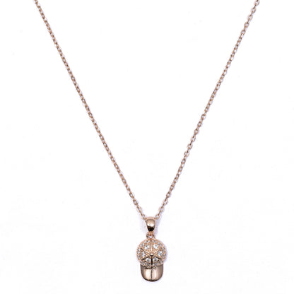 rose gold baseball cap 925 silver chain Pendant