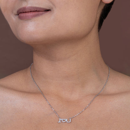 I ❤️ U” chain Pendant  Say It with Sparkl 925 sterling silver