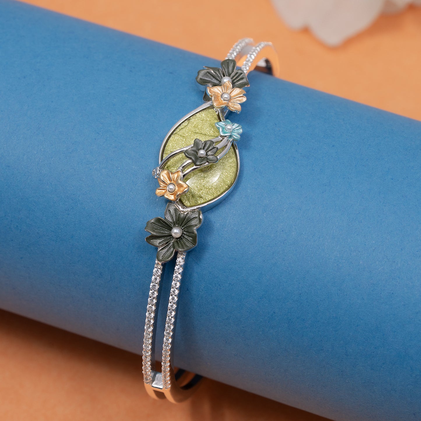 Enchanted Garden Cuff korean kada 925 sterling silver