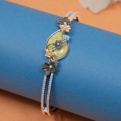 Enchanted Garden Cuff korean kada 925 sterling silver