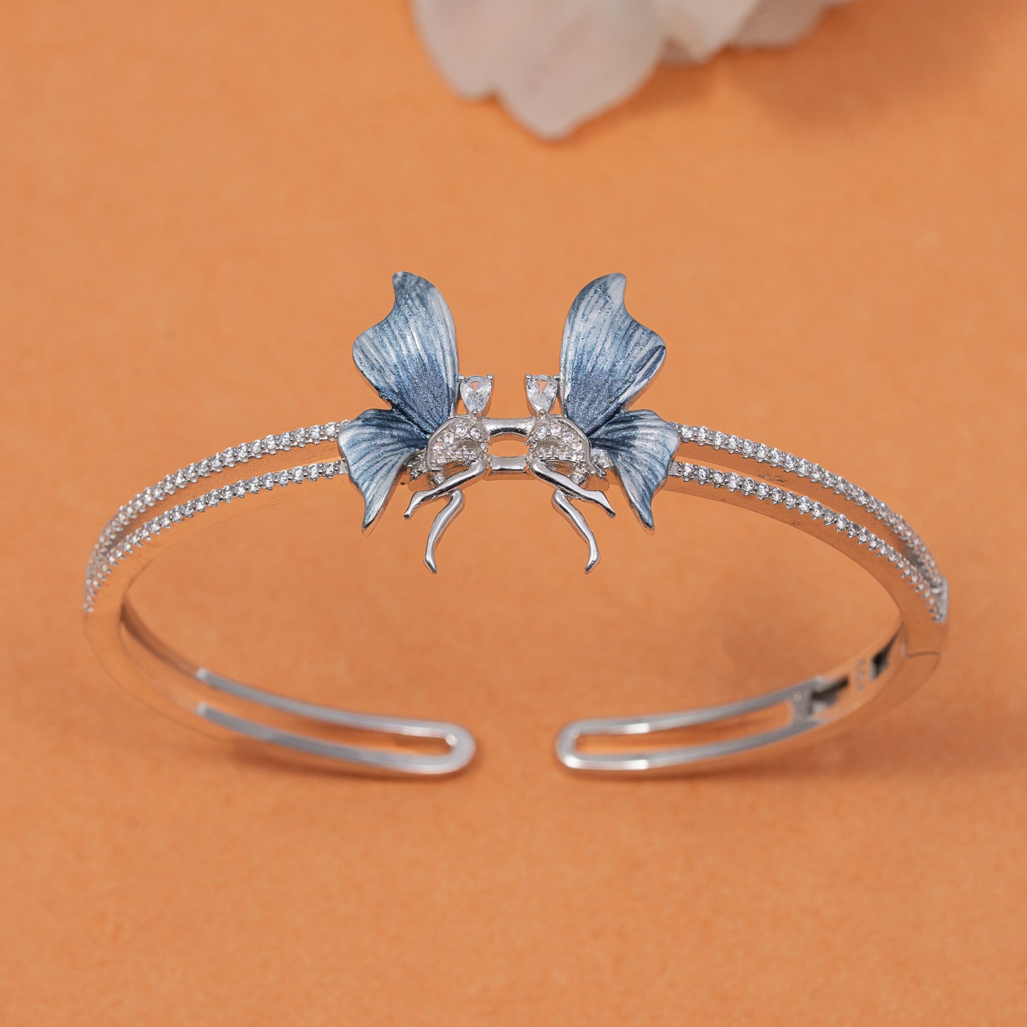 Blue Butterfly korean kada 925 sterling silver