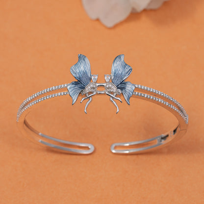 Blue Butterfly korean kada 925 sterling silver