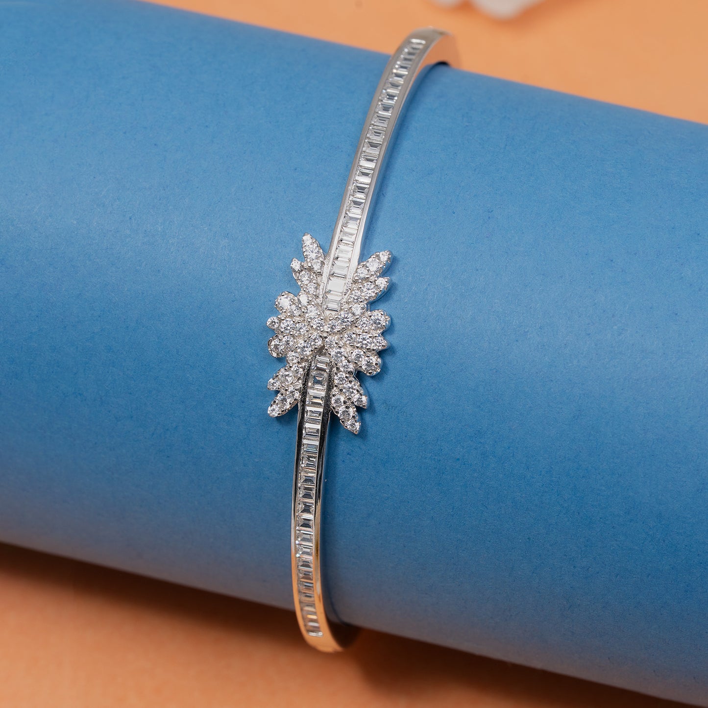 Radiant  Bloom Bangle kada 925 sterling silver