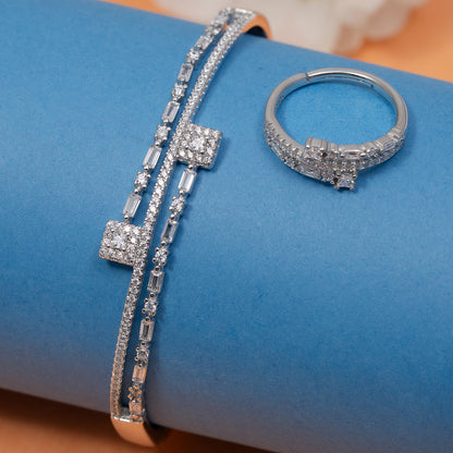 Contemporary  Cuff & Ring Set kada 925 sterling silver