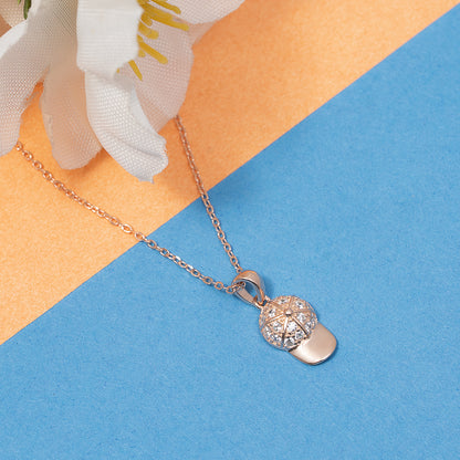 rose gold baseball cap 925 silver chain Pendant