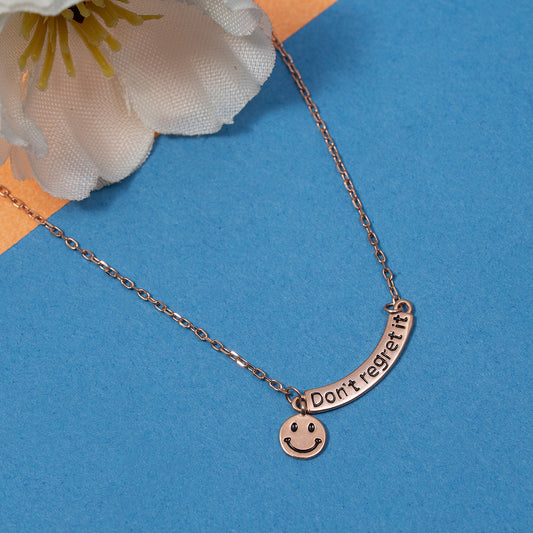 Don’t Regret It” Smile 925 sterling silver chain pendant