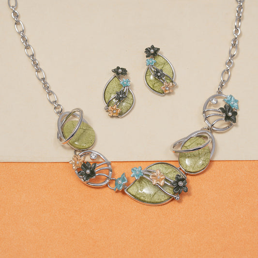 Floral Sophisticated Nature Design 925 sterling silver necklace