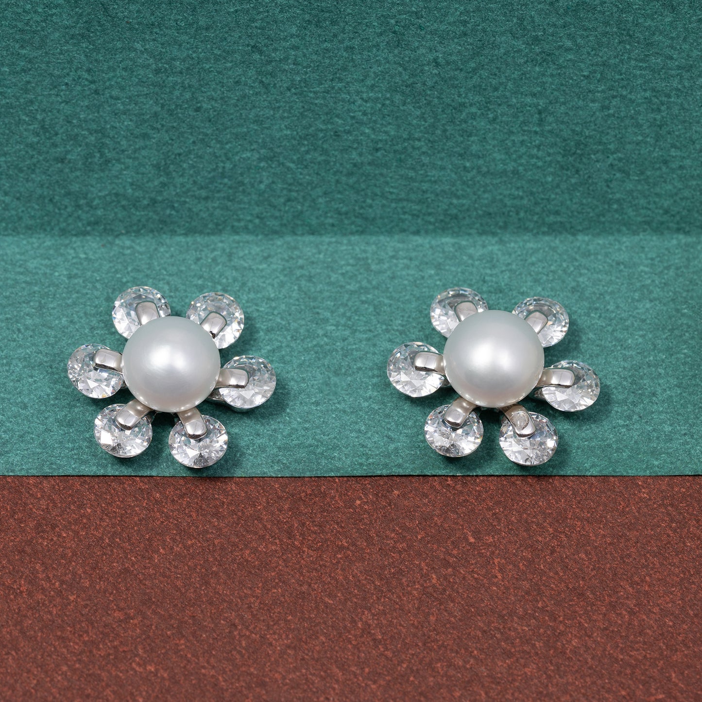 Pearl Bloom Stud Earrings 925 sterling silver