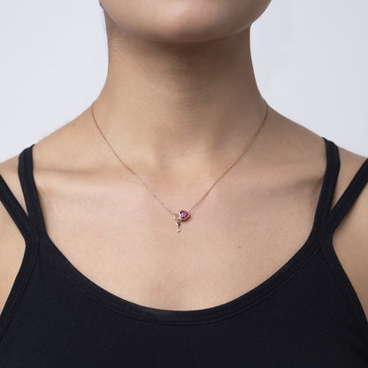 Heart & Key 925 sterling silver chain Pendant