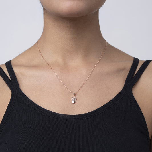 rose gold baseball cap 925 silver chain Pendant