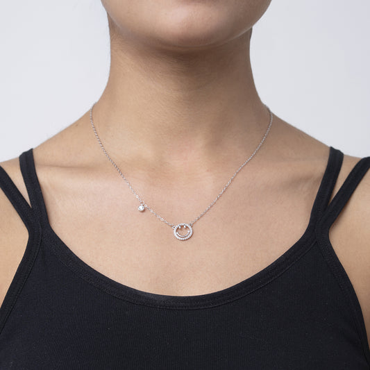 Smiley Face 925 sterling silver chain Pendant