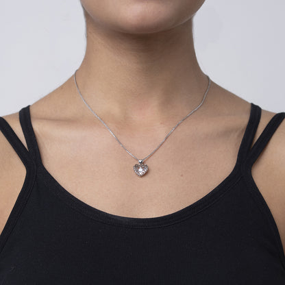 Open Heart 925 sterling silver chain pendant