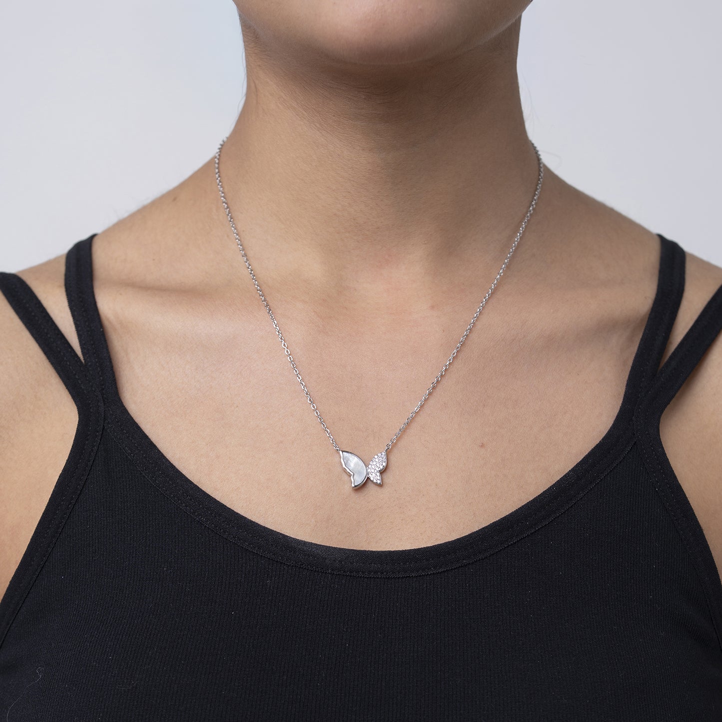 Butterfly Wing chain pendant 925 sterling silver