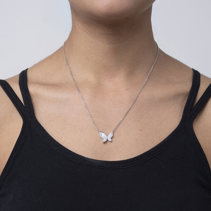 Butterfly Wing chain pendant 925 sterling silver