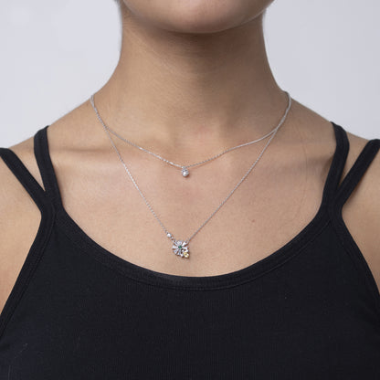 Elegant Layered chain pendant 925 sterling silver